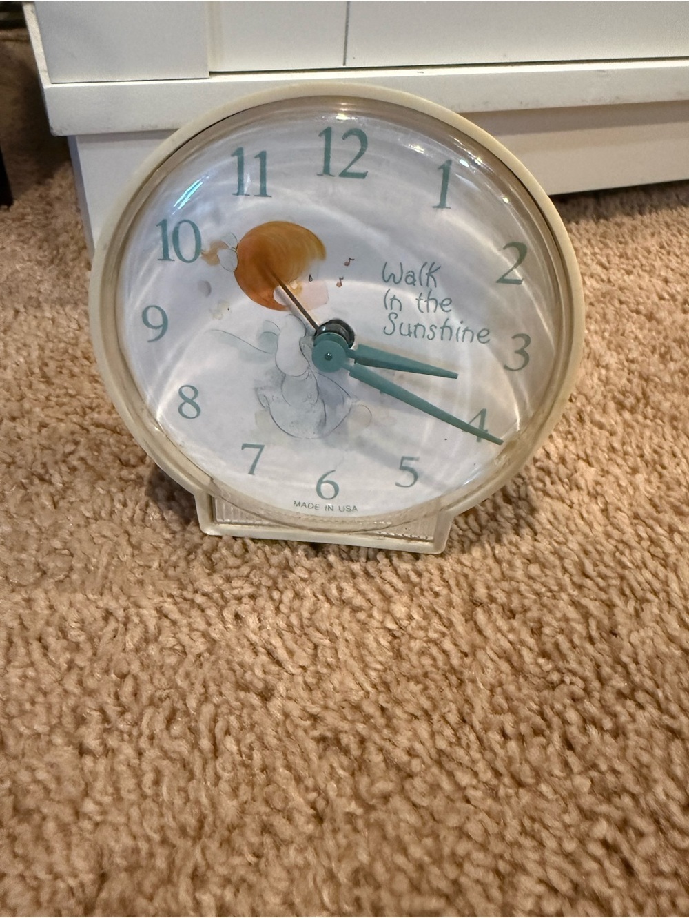 Vintage precious moments wind up alarm clock